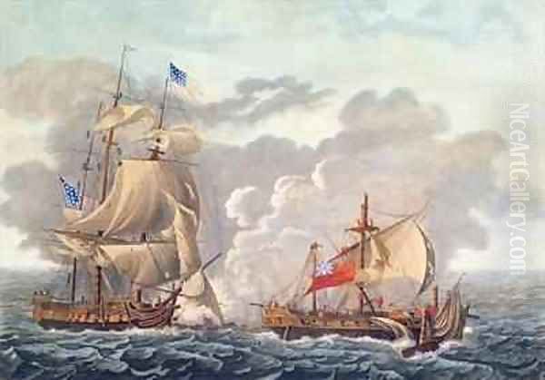 The Taking of the English Vessel The Java by the American Frigate The Constitution Oil Painting by Garneray, Louis Ambroise