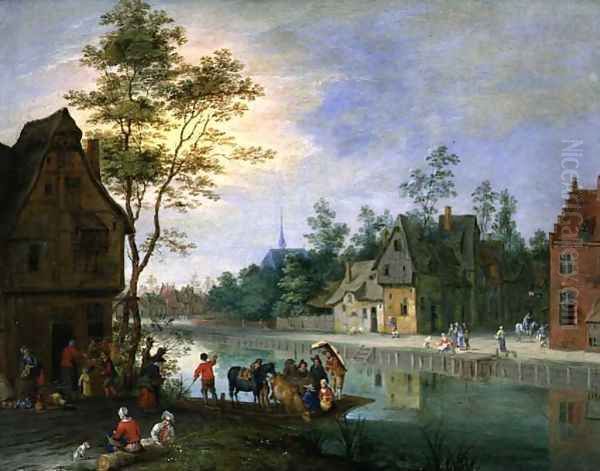 The Village Ferry Oil Painting by Pieter Gysels