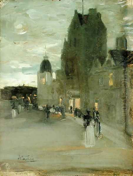 Street in Oban Night Oil Painting by Sir James Guthrie