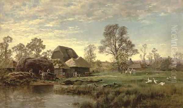 A farmstead Oil Painting by Robert Gallon