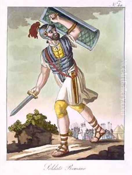 A Roman foot soldier from Antique Rome Oil Painting by Jacques Grasset de Saint-Sauveur