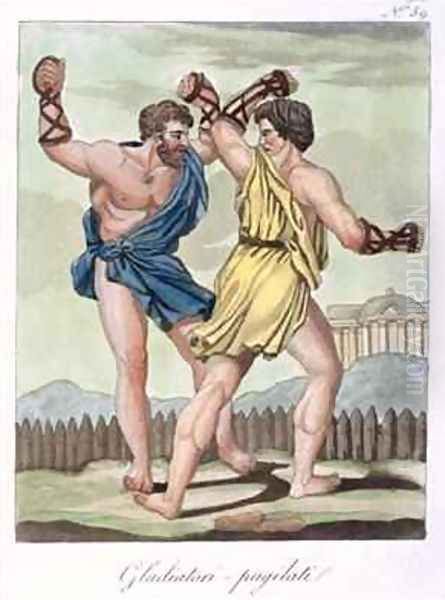 Gladiators from Antique Rome Oil Painting by Jacques Grasset de Saint-Sauveur