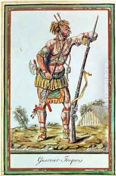 Iroquois Warrior Oil Painting by Jacques Grasset de Saint-Sauveur