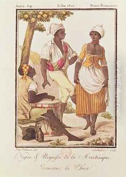 Negro and Negress from Martinique Dancing la Chica Oil Painting by Jacques Grasset de Saint-Sauveur