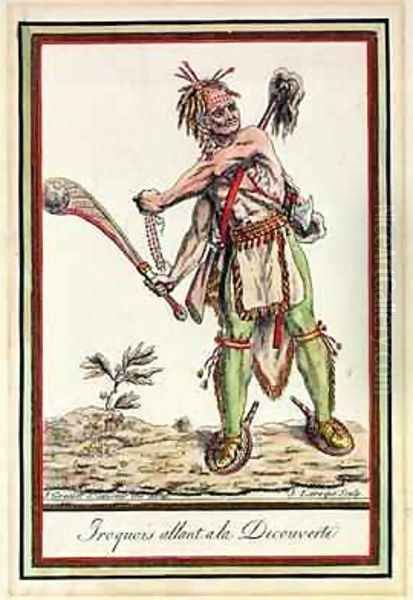 Iroquois Setting Out on an Expedition Oil Painting by Jacques Grasset de Saint-Sauveur