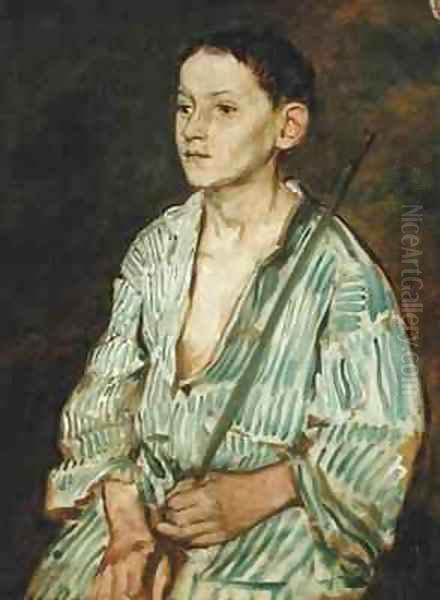 Portrait of a Boy Oil Painting by Eduard Karl Franz von Gebhardt