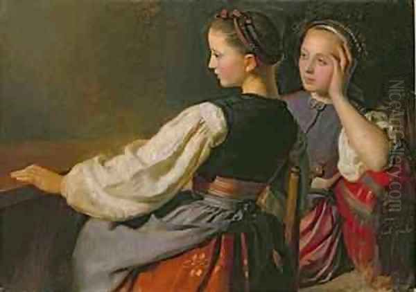 A Girl from Probsteier Oil Painting by Jacob Gensler