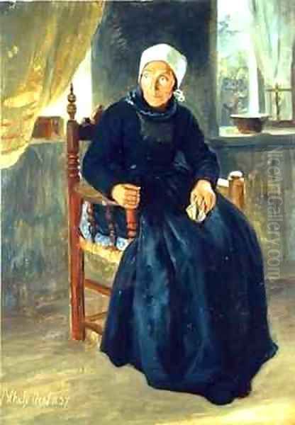 A Woman from Blankenese Oil Painting by Jacob Gensler