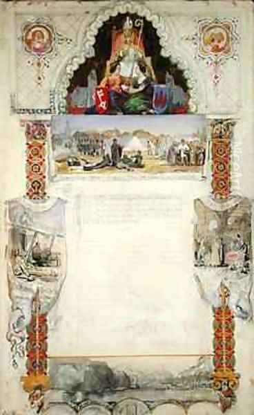 Design for a thanks document to Bremen from Hamburg Oil Painting by Jacob Gensler