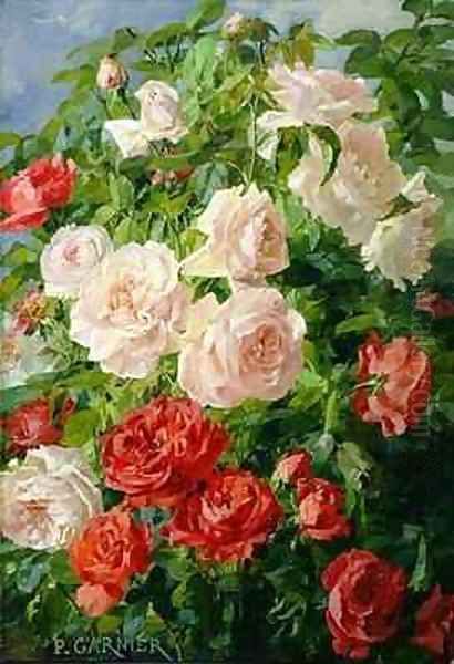 Pink Roses Oil Painting by Pierre Garnier