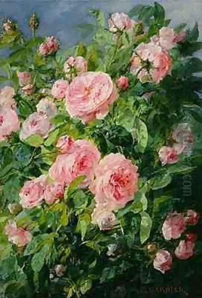 Pink Roses 2 Oil Painting by Pierre Garnier