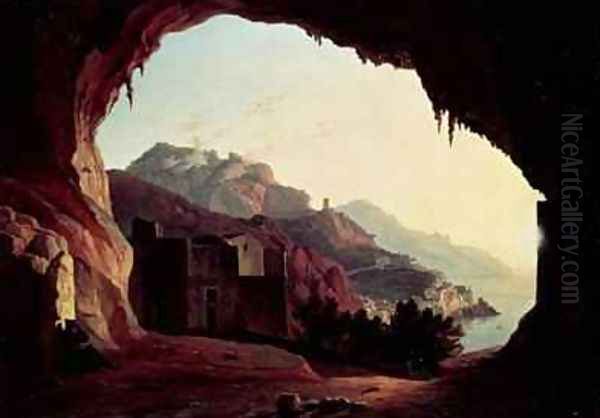 Grotto near Amalfi Oil Painting by Carl Wilhelm Goetzloff