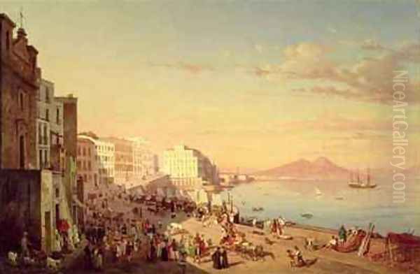 Naples Oil Painting by Carl Wilhelm Goetzloff