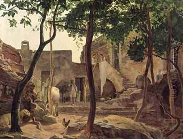 Farmyard near Sorrento Oil Painting by Carl Wilhelm Goetzloff