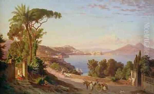 View of Naples 2 Oil Painting by Carl Wilhelm Goetzloff