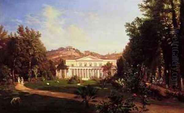 Villa Pignatella Riviera di Chiaia Naples Oil Painting by Carl Wilhelm Goetzloff