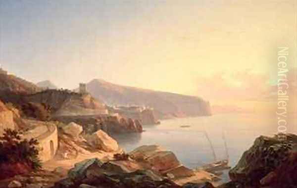 The Gulf of Sorrento near Vico Oil Painting by Carl Wilhelm Goetzloff