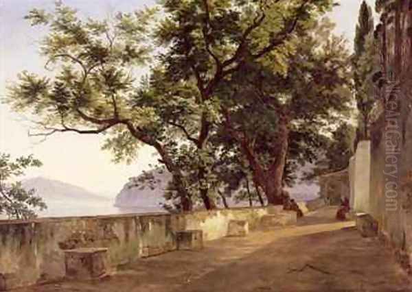 Garden of the Capuchin Friars near Sorrento Oil Painting by Carl Wilhelm Goetzloff