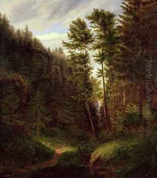 Clearing in the Uttenwald Region Oil Painting by Carl Wilhelm Goetzloff