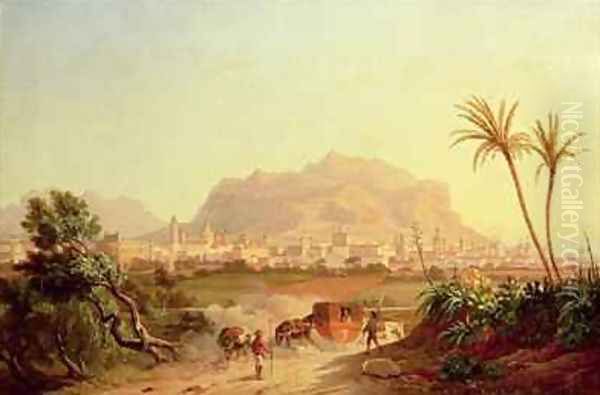 View of Palermo Oil Painting by Carl Wilhelm Goetzloff