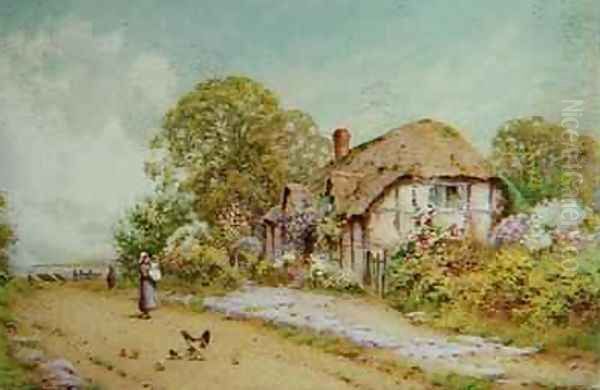 A Devonshire Cottage Oil Painting by J.A. Lynas Gray