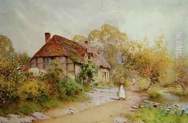 A Herefordshire Lane Oil Painting by J.A. Lynas Gray