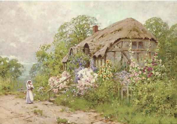 A Worcester lane, near Ombersley Oil Painting by J.A. Lynas Gray