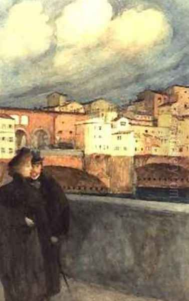 The Ponte Vecchio Florence Oil Painting by Auguste Francois Gorguet