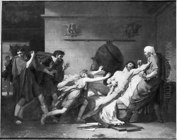 The Death of Cato of Utica 95-46 BC Oil Painting by Baron Pierre-Narcisse Guerin