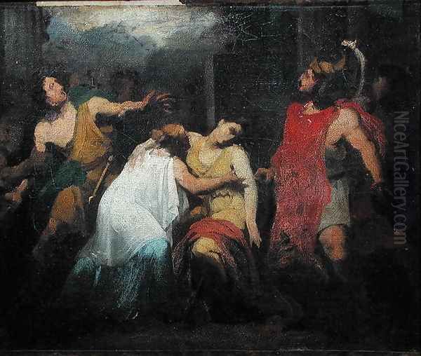 Study for the Death of Lucretia Oil Painting by Baron Pierre-Narcisse Guerin