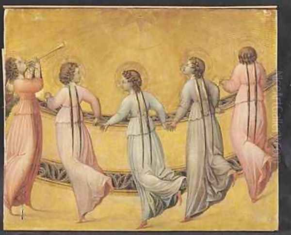 Five Angels Dancing Before the Sun Oil Painting by Paolo di Grazia Giovanni di