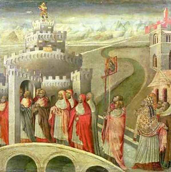 Procession of St Gregory to the Castel St Angelo Oil Painting by Paolo di Grazia Giovanni di