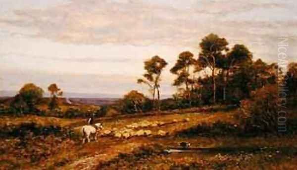 A Surrey Pasture Oil Painting by Arthur Augustus II Glendening