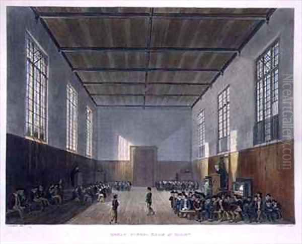 Great School Room of Rugby from History of Rugby School Oil Painting by John Gendall