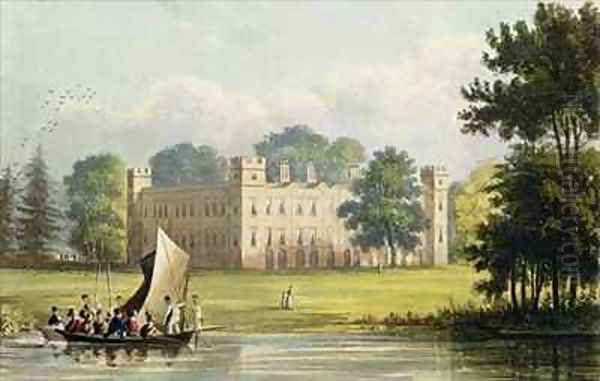 Sion house from R Ackermanns 1764-1834 Oil Painting by John Gendall