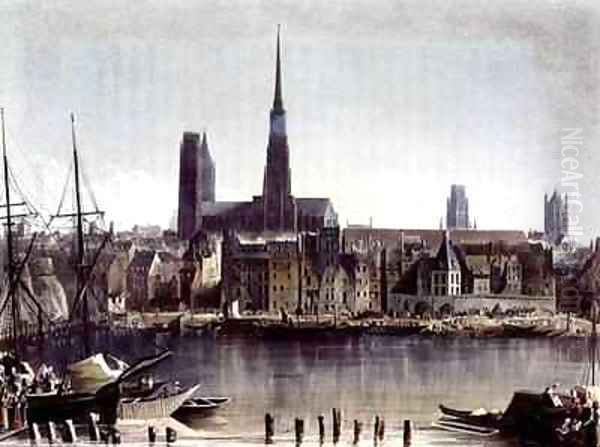 View of Rouen from Views on the Seine by John Gendall