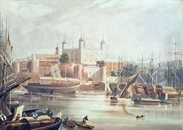 View of the Tower of London Oil Painting by John Gendall