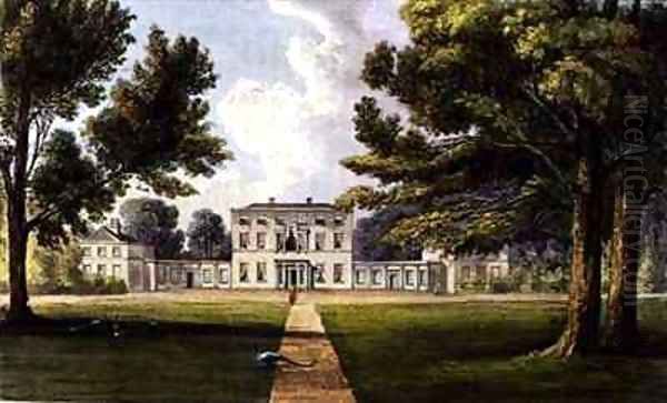 Richings Lodge from Ackermanns Repository of Arts Oil Painting by John Gendall