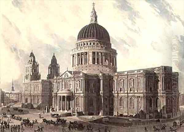 South East View of St Pauls Cathedral Oil Painting by John Gendall