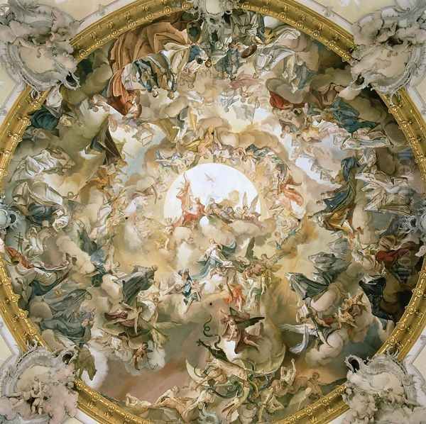 The Apotheosis of St Benedict 1761-63 Oil Painting by Matthaus Gunther