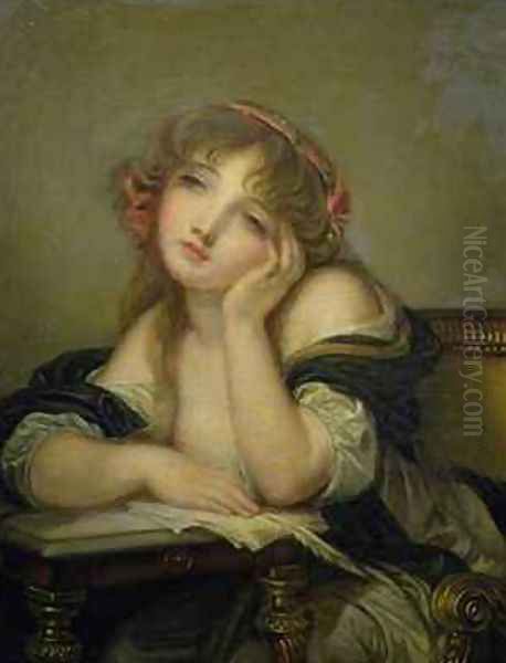 The Letter Writer Oil Painting by Jean Baptiste Greuze