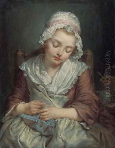 La Dormeuse Oil Painting by Jean Baptiste Greuze