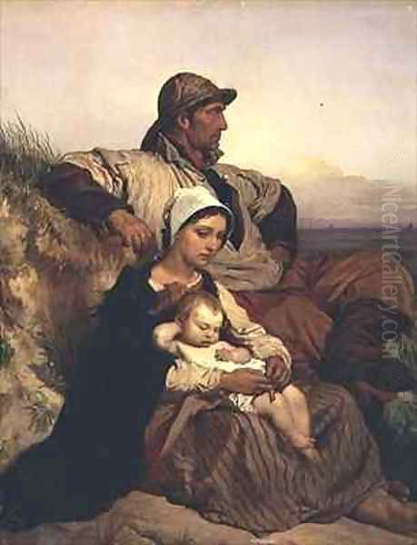 The Fishermans Family Oil Painting by Louis Gallait