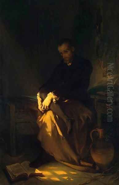 Tasso in the Prison Oil Painting by Louis Gallait