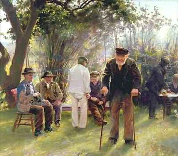 Old Men in Rockingham Park Oil Painting by Walter Bonner Gash