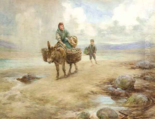 Returning home across the sands Oil Painting by Charles MacIvor or MacIver Grierson