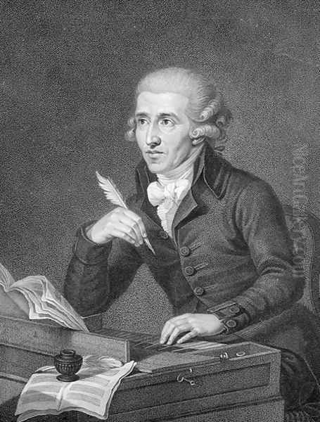 Joseph Haydn 1732-1809 2 Oil Painting by Ludwig Guttenbrunn