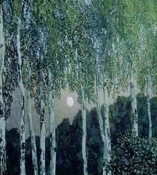 Birch Trees Oil Painting by Aleksandr Jakovlevic Golovin