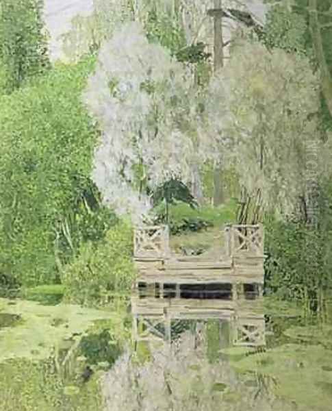 Silver White Willow Oil Painting by Aleksandr Jakovlevic Golovin