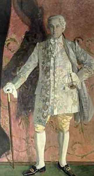 Portrait of Dmitry Smirnov as Chevalier des Grieux in Jules Massenets 1842-1912 opera Manon Oil Painting by Aleksandr Jakovlevic Golovin